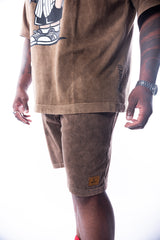 SHORTS MALHÃO ESTONADO CAQUI