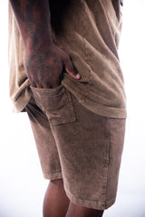 SHORTS MALHÃO ESTONADO CAQUI