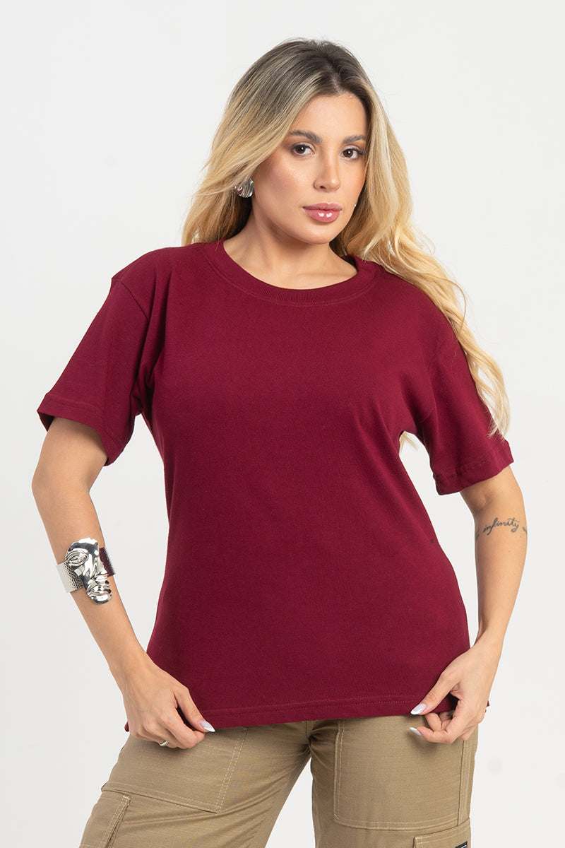 T-SHIRT FEMININA MALHÃO