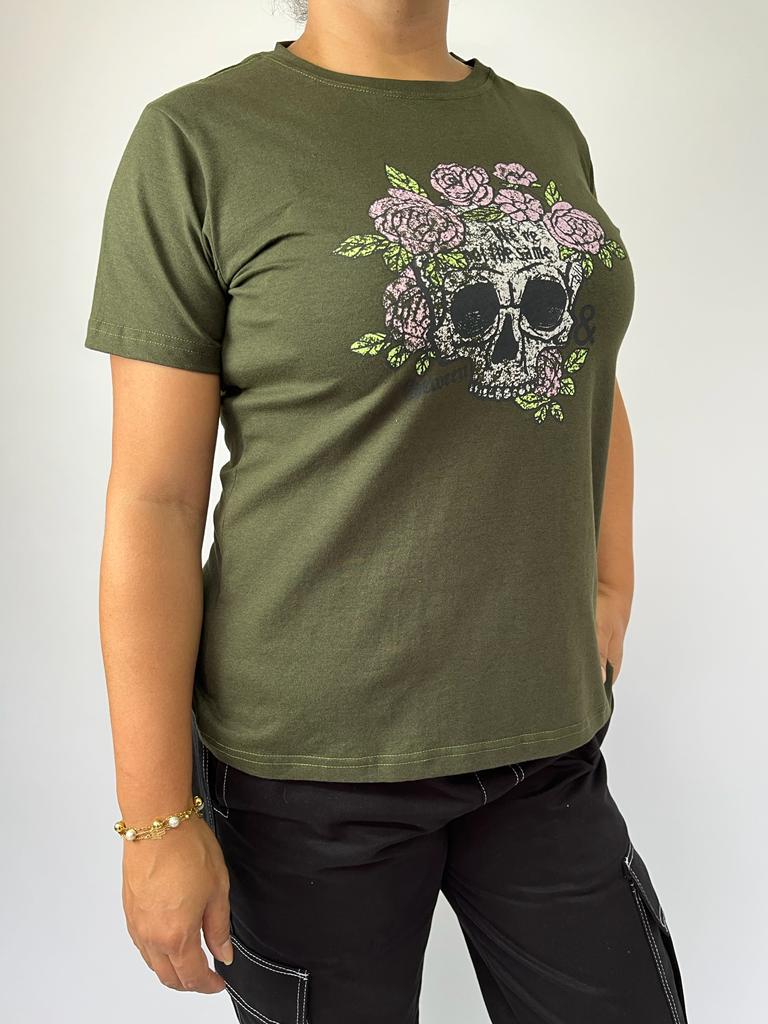 Blusinha Caveira Floral