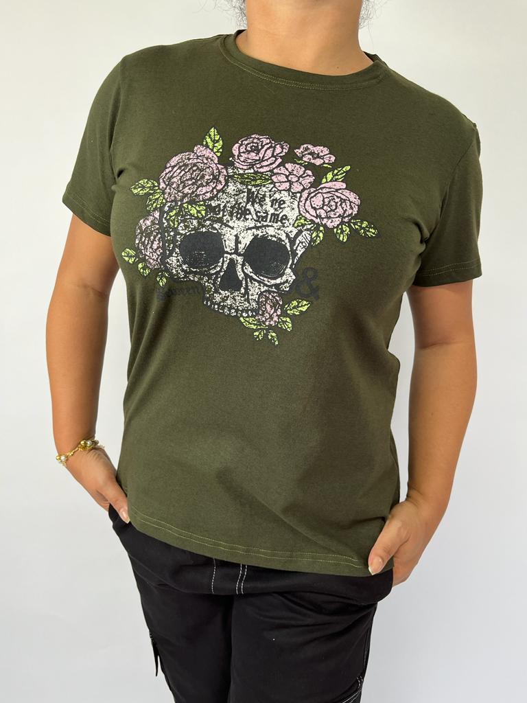 Blusinha Caveira Floral