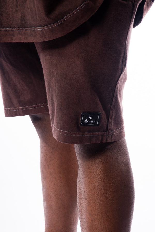 SHORTS MALHÃO ESTONADO MARROM